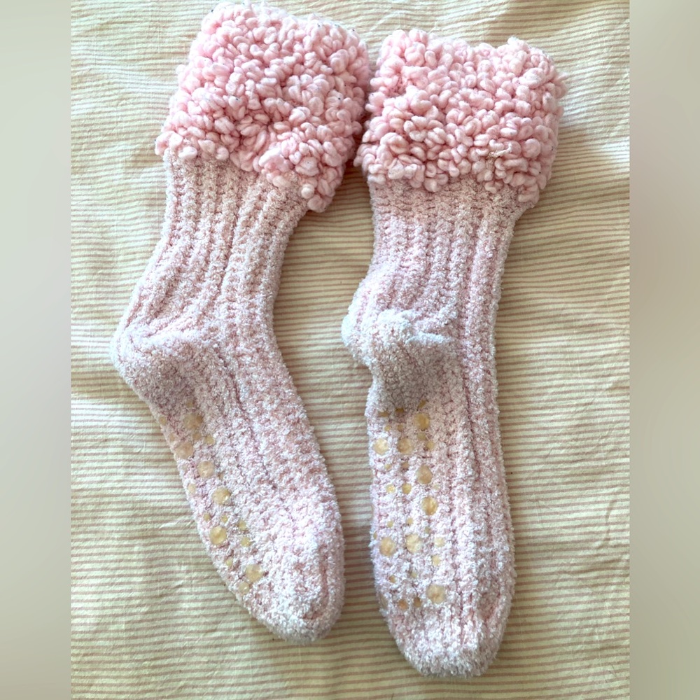 Pink fluffy socks